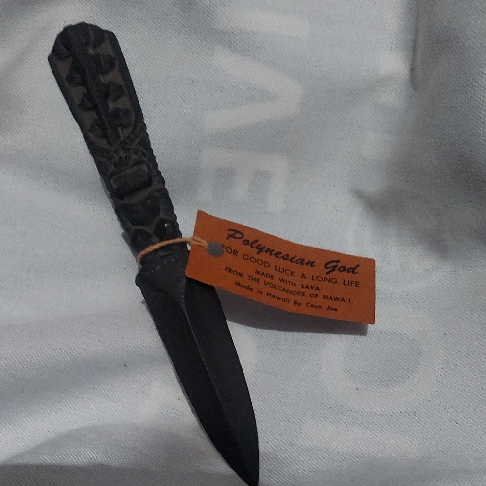 Polynesian God Letter Opener. Nwt. Made From Hawaiian Lava Rock.